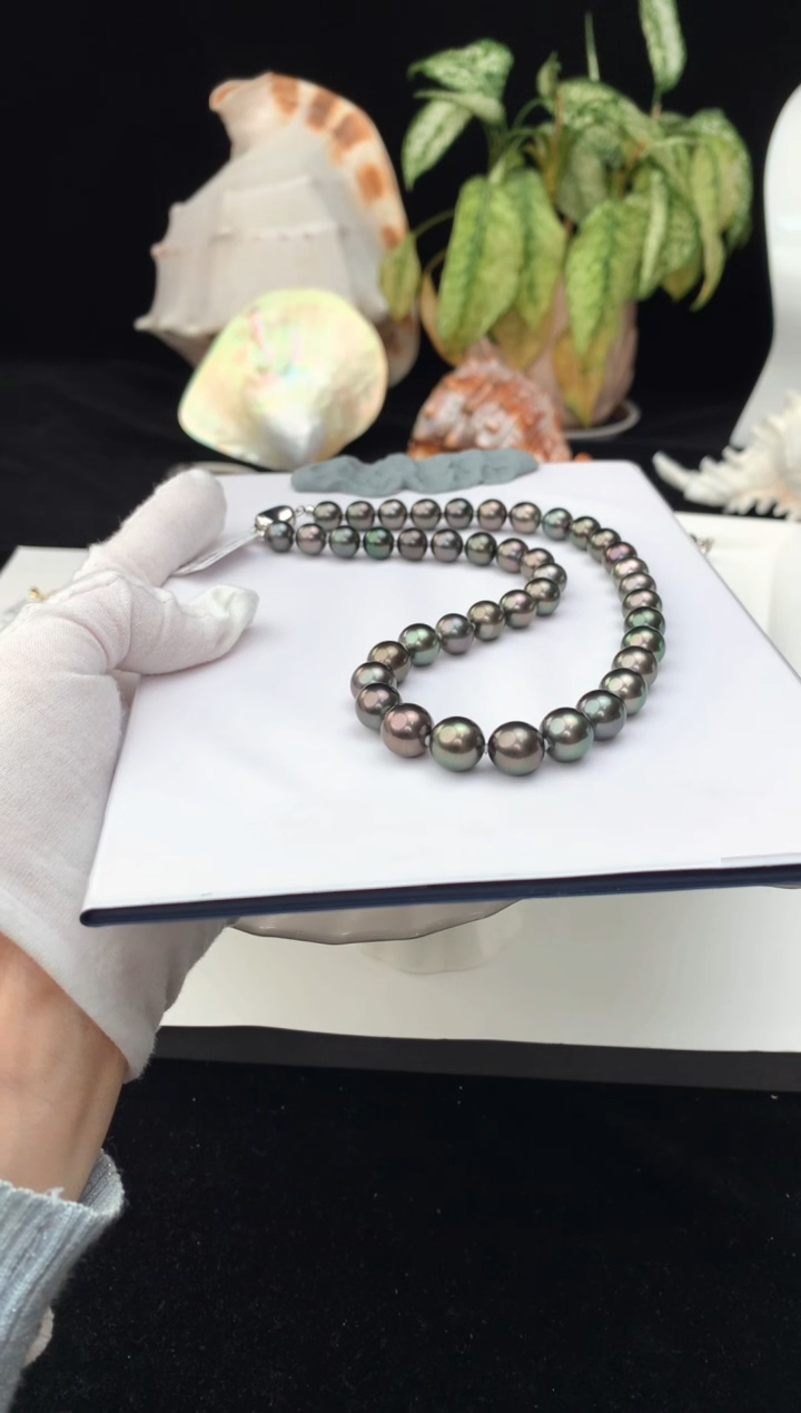 【闪购商品】海水珍珠颈饰银S925镶嵌海水大溪地珍珠项链9-11mm