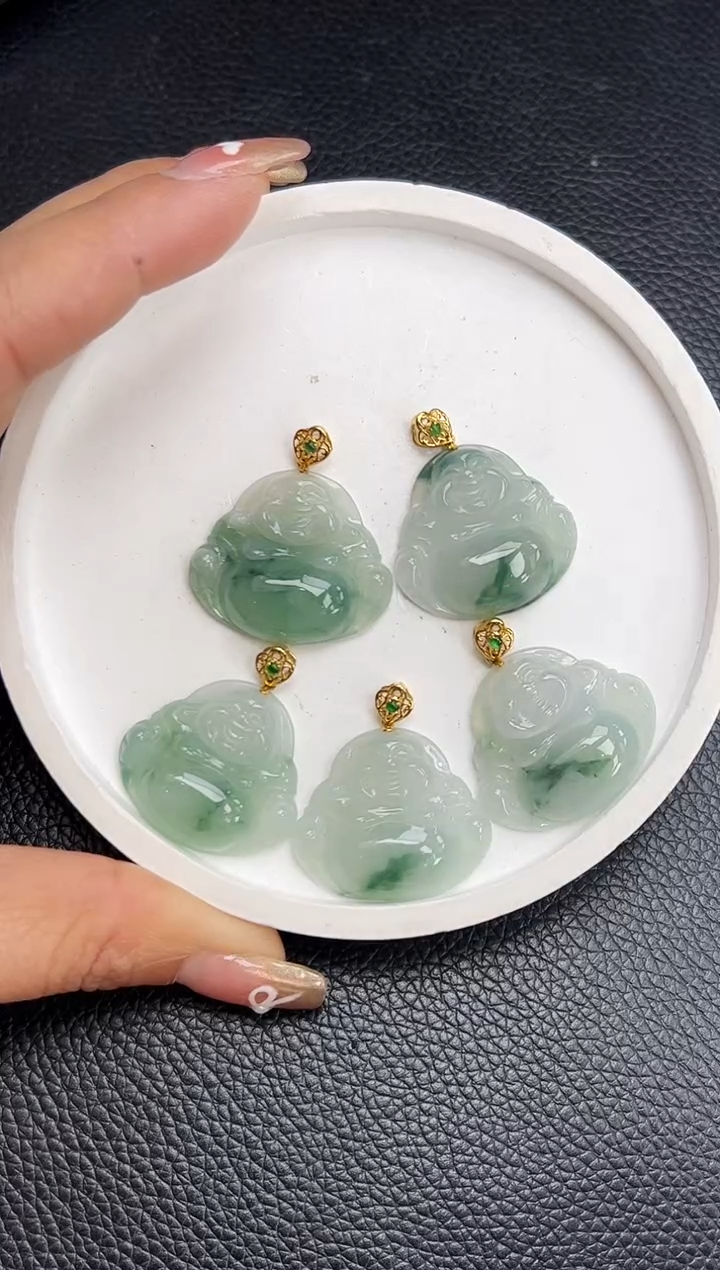 【闪购商品】翡翠颈饰18K金镶嵌YM848-2 佛公多样性发一