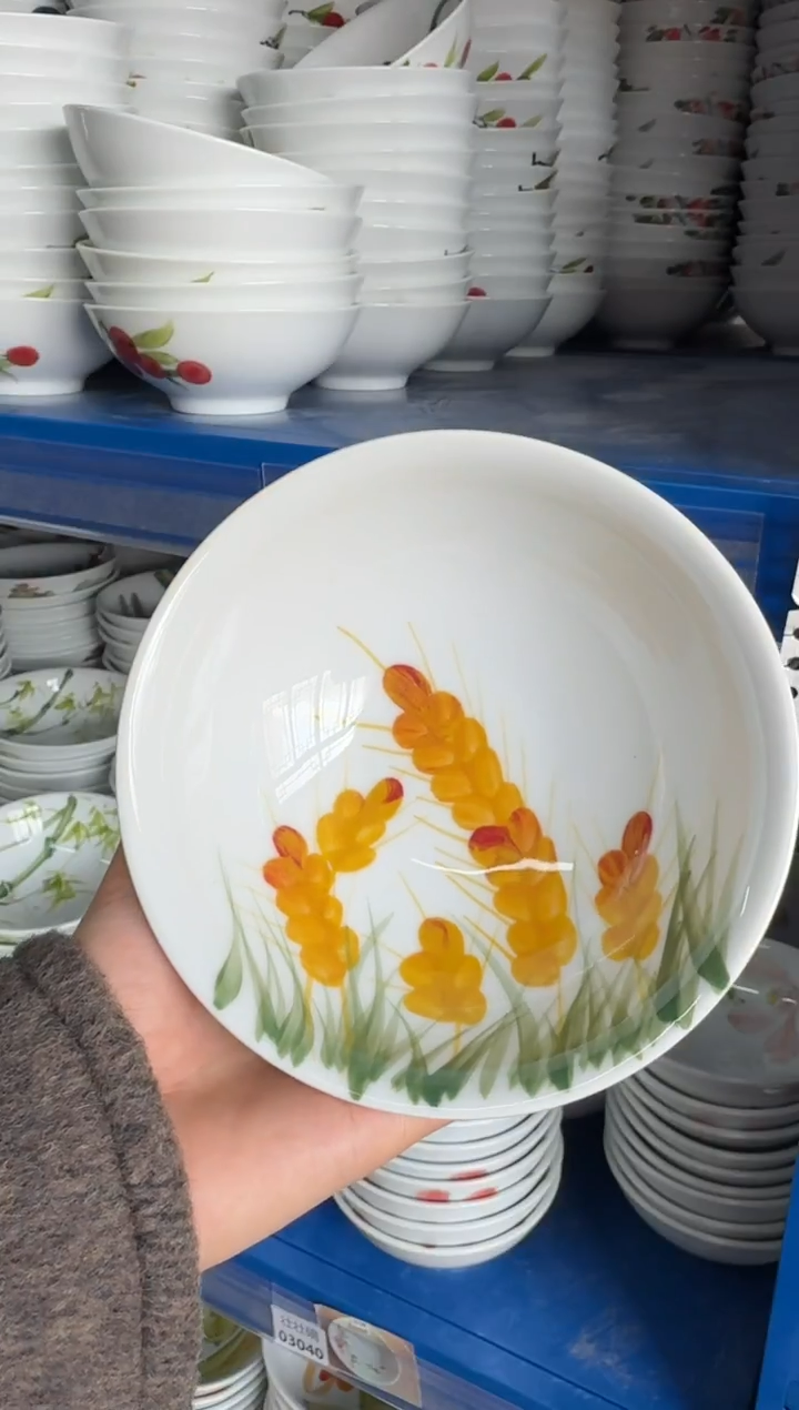 瓷片景德镇高温陶瓷食品级手绘釉中彩-壮壮碗