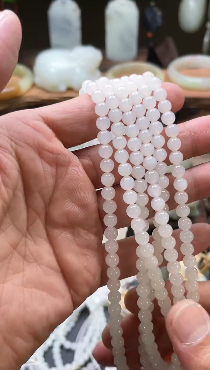 【闪购商品】和田玉项链未镶嵌卡6且末天泰白玉 108A+多样性发一