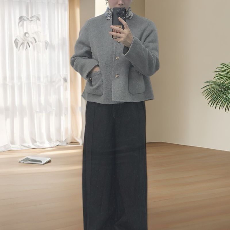 【菲菲家】品质羊毛大衣！小香女装呢子短款毛呢外套冬女