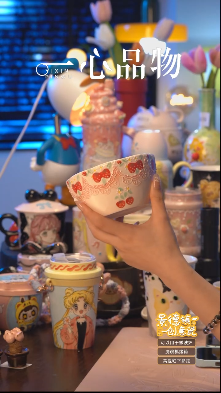 杯A185景德镇手工手绘杯子摆件