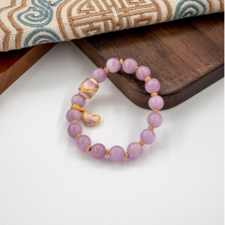 新年-现【紫爱你水 晶手串】 足金999手串