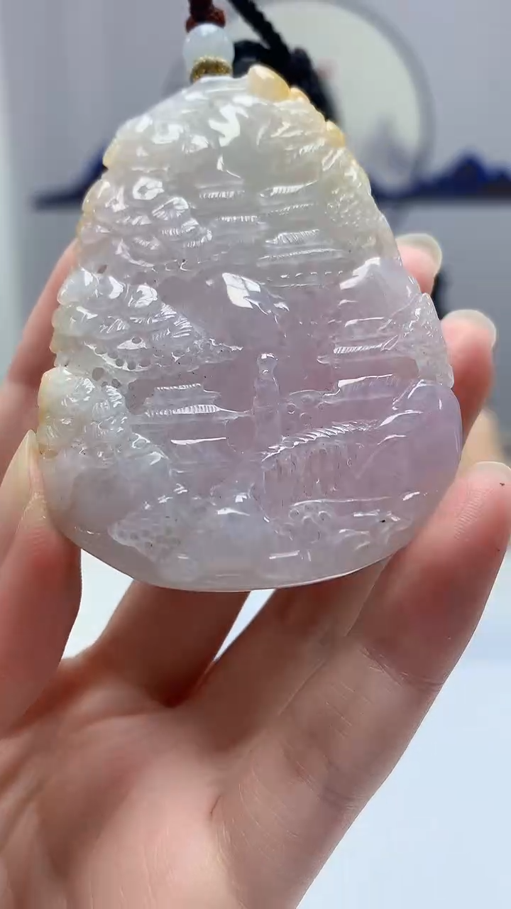 定制翡翠未镶嵌5152zm-毛货挂件山水89