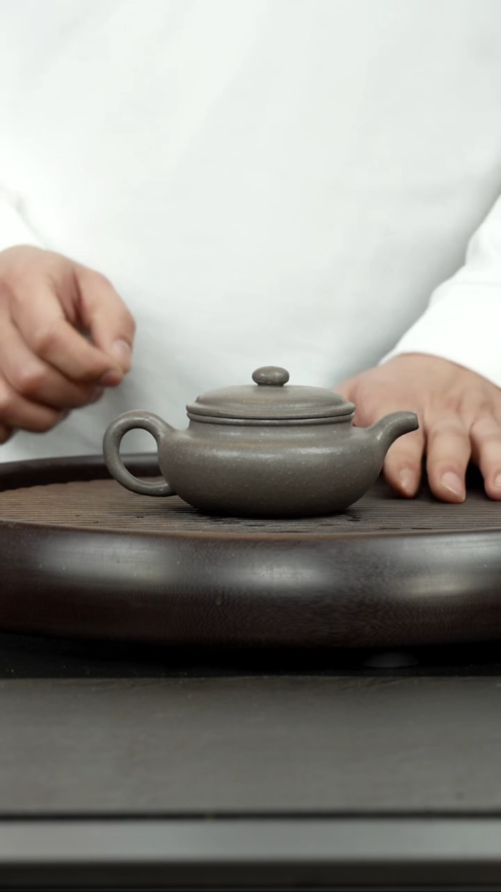 【闪购商品】紫砂茶杯15目天青扁腹