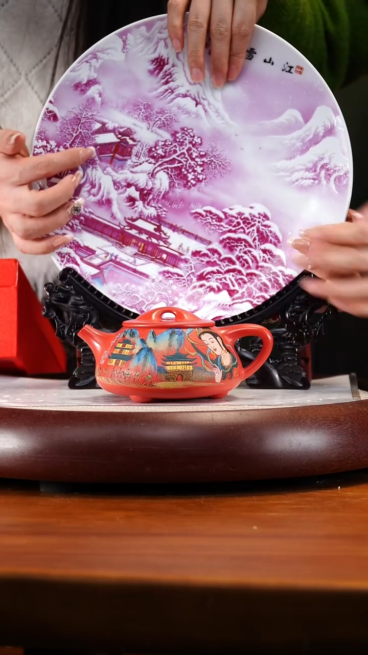 XXW74珊瑚红景舟石瓢300cc