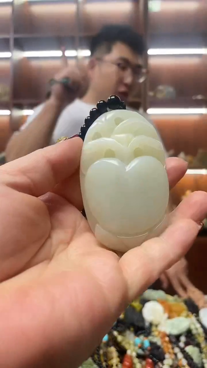 未镶嵌蛇纹石玉手把    