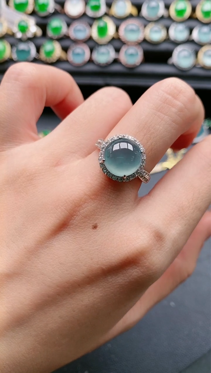 【闪购商品】翡翠戒指银S925镶嵌111111