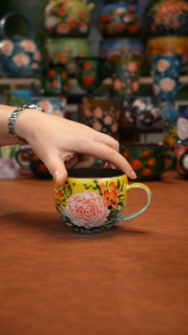 紫砂油画手绘釉下彩