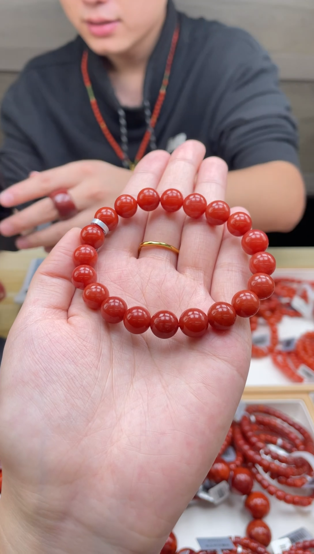 未镶嵌手串南红玛瑙保山锦红10mm多样性发一