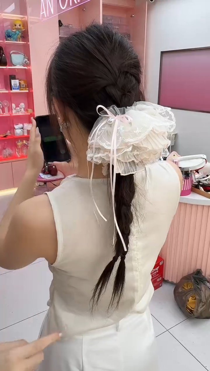 白色网纱大肠发圈
