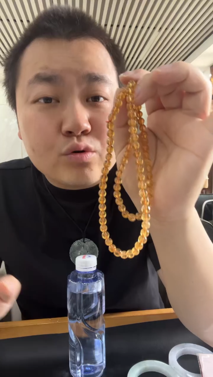 未镶嵌手链水晶黄手链长