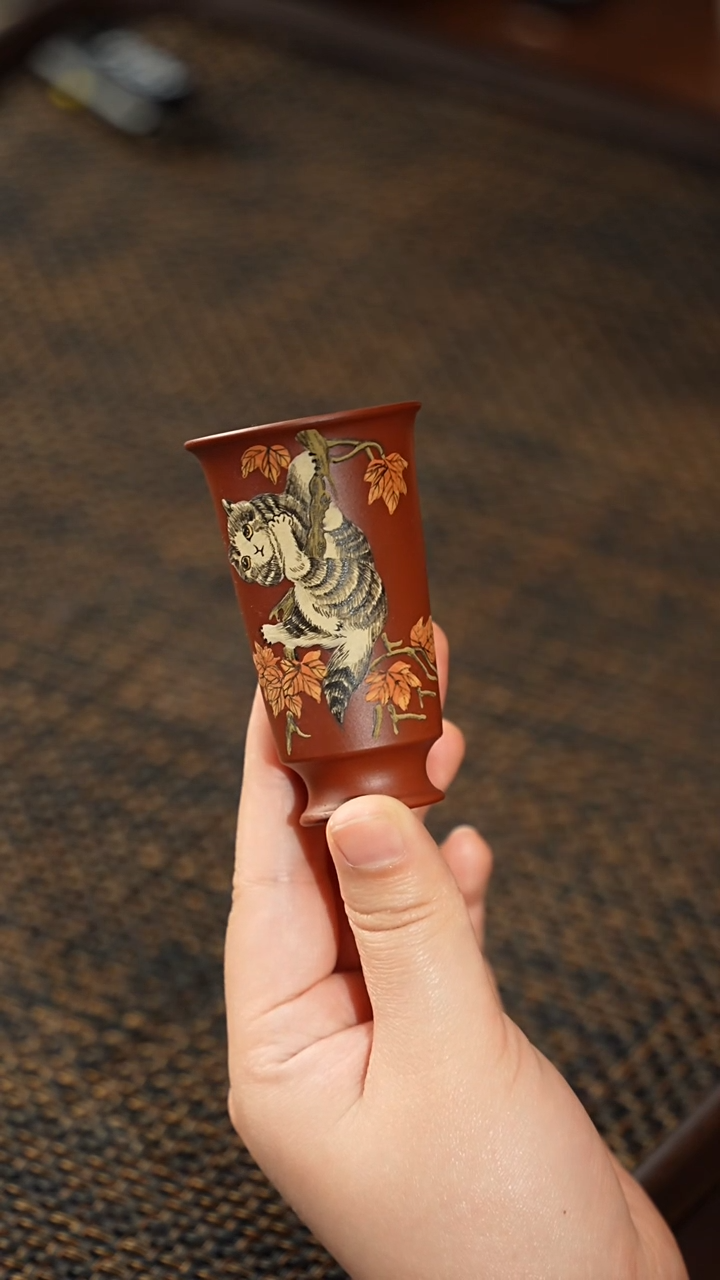 【闪购商品】紫砂茶杯非遗茶器-小猫闻香