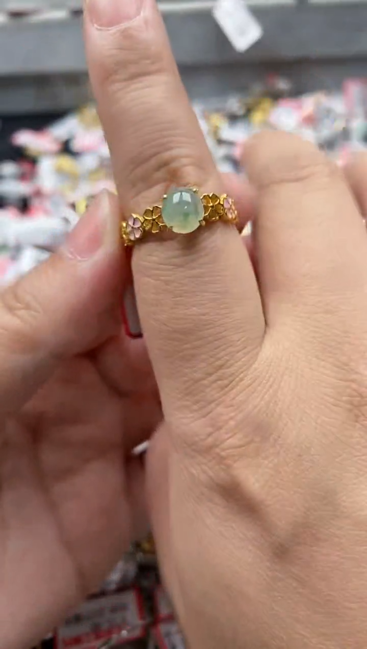 【闪购商品】翡翠戒指银S925镶嵌666666---3