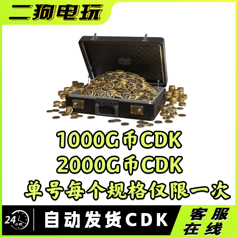 PUBGG币绝地求生1000G币2000GBCDK吃鸡GB激活码单账号限激活一次