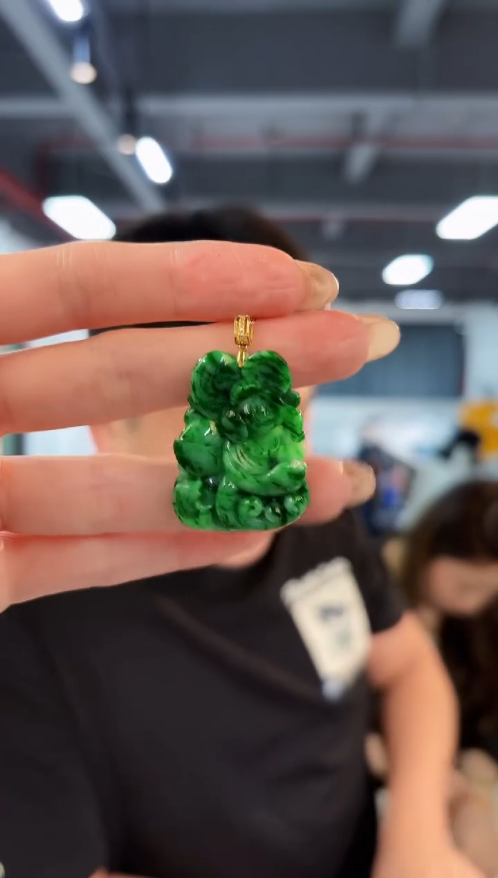 【闪购商品】翡翠颈饰18K金镶嵌缅料A货/支持复检/一件