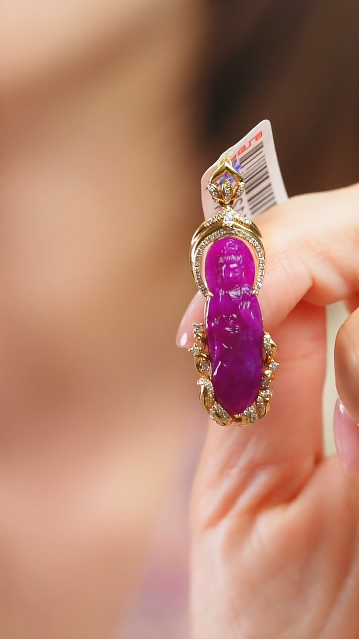 苏纪石（舒俱来）18K金镶嵌吊坠(不含链)8