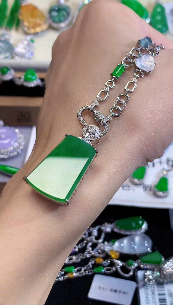 套链18K金镶嵌翡翠亿*分单2SY多样性发其一