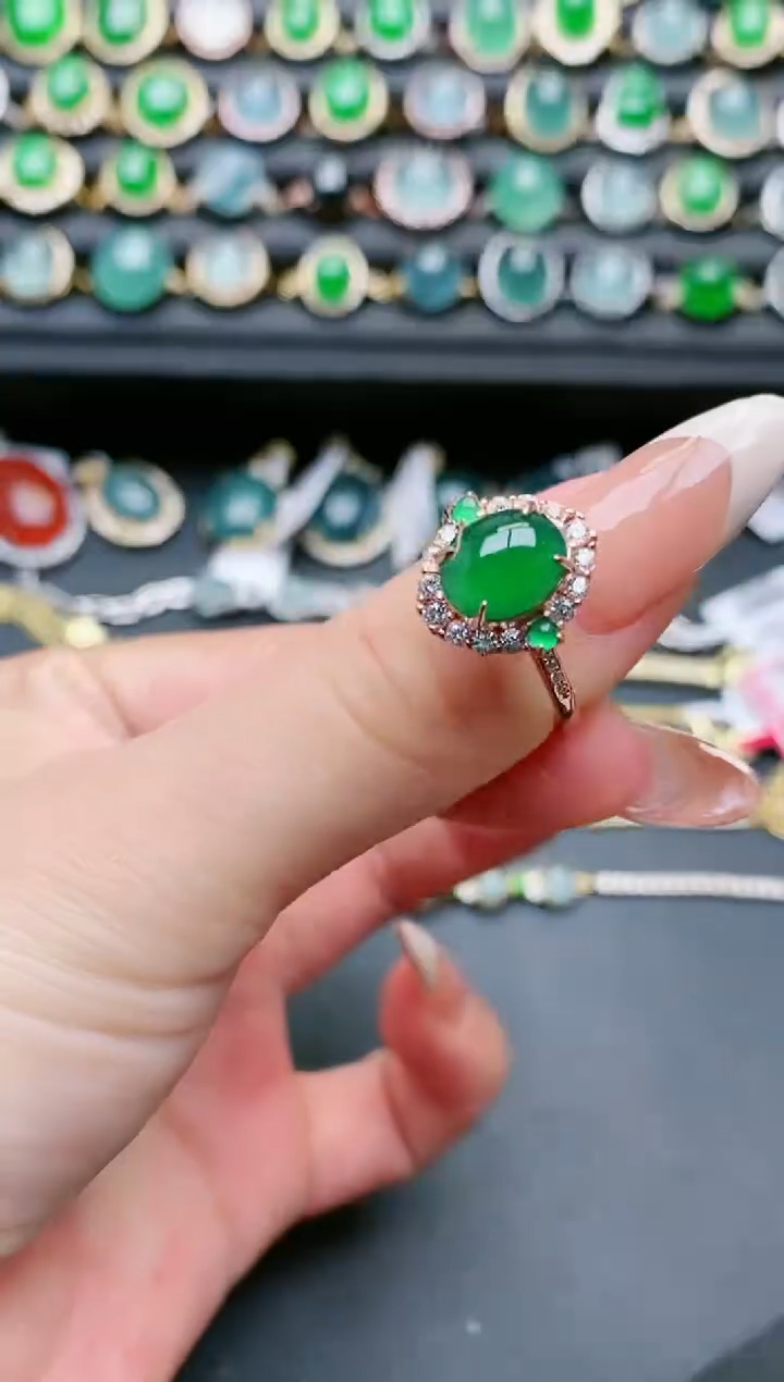 【闪购商品】翡翠戒指银S925镶嵌1111111