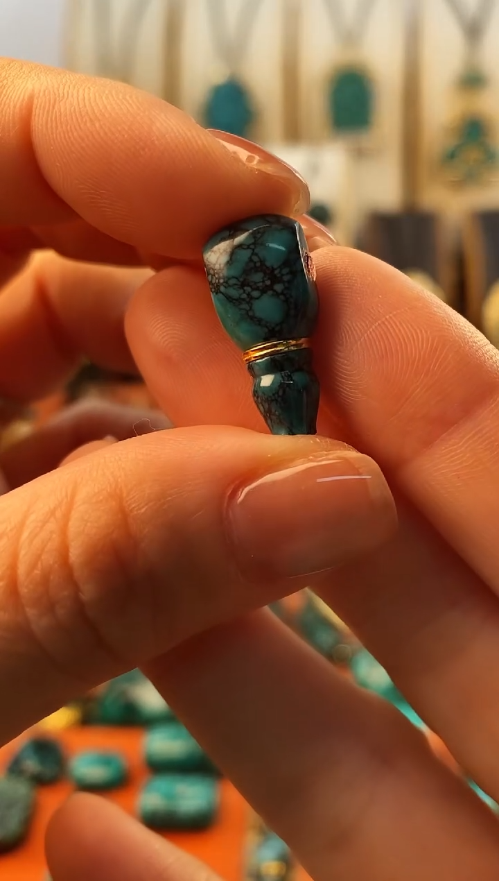 未镶嵌绿松石.网花 三通  