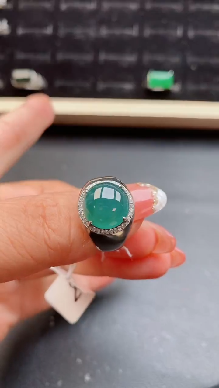 【闪购商品】翡翠戒指银S925镶嵌50805