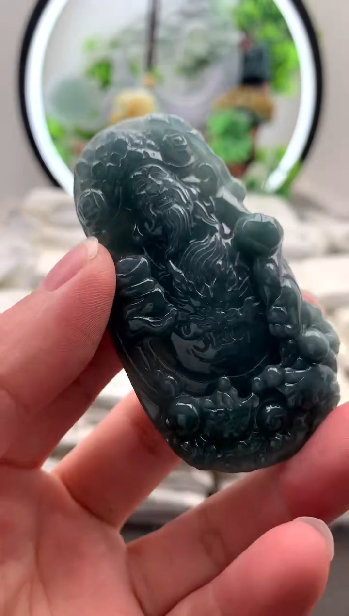 【闪购商品】翡翠颈饰未镶嵌财神【品质一般能接受再拍】