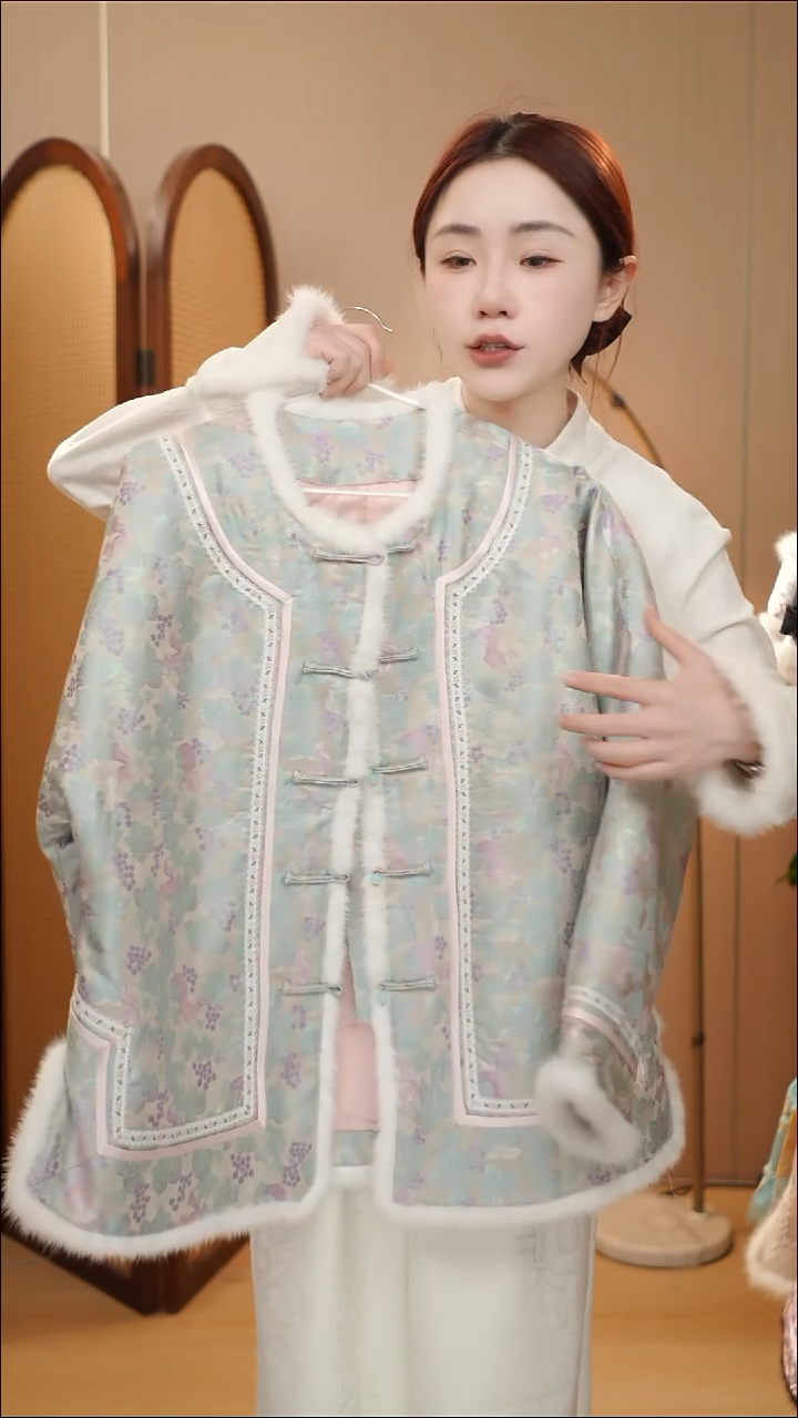 紫葡萄夹棉外套   