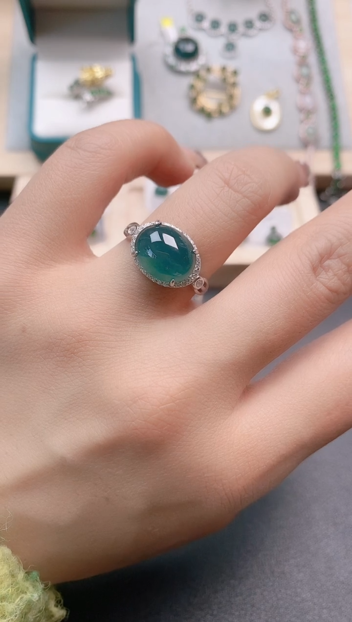 【闪购商品】翡翠戒指银S925镶嵌11111111111111