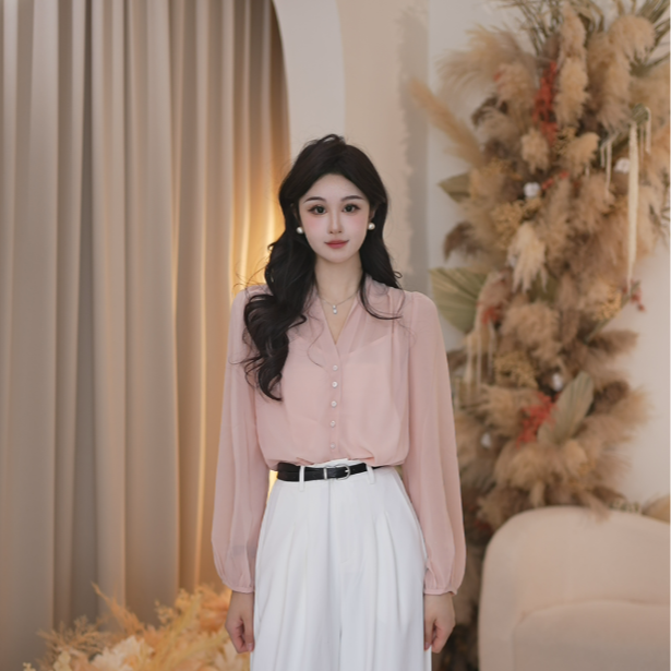 Basic House/百家好春季新款气质小众宽松时尚衬衫B1335B5JJ32