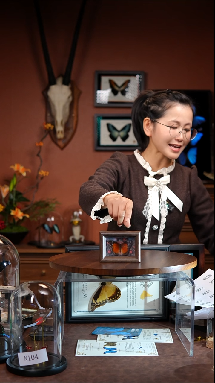 N218    红锯蛱蝶  木质框冰箱贴