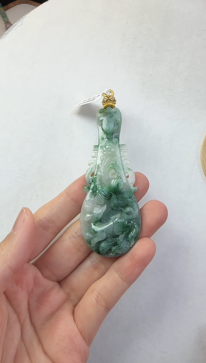 翡翠未镶嵌颈饰国风原创