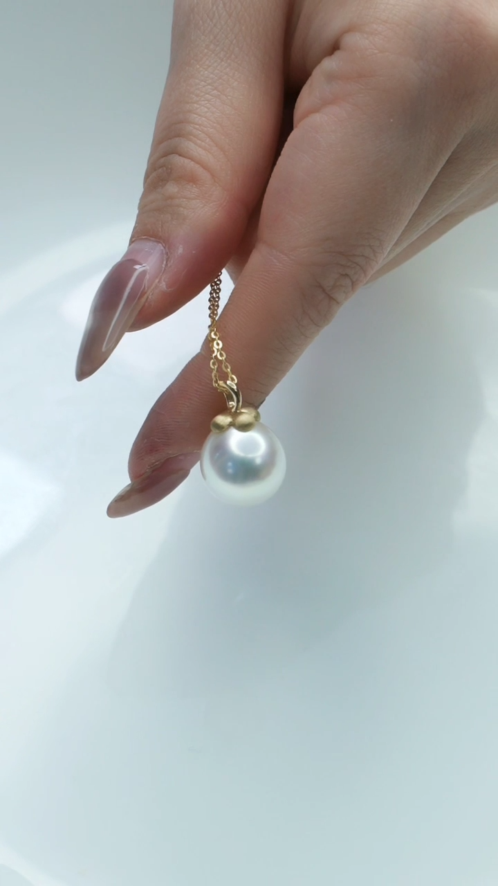 【闪购商品】海水珍珠吊坠(赠链)18K金镶嵌澳白柿柿如意吊坠