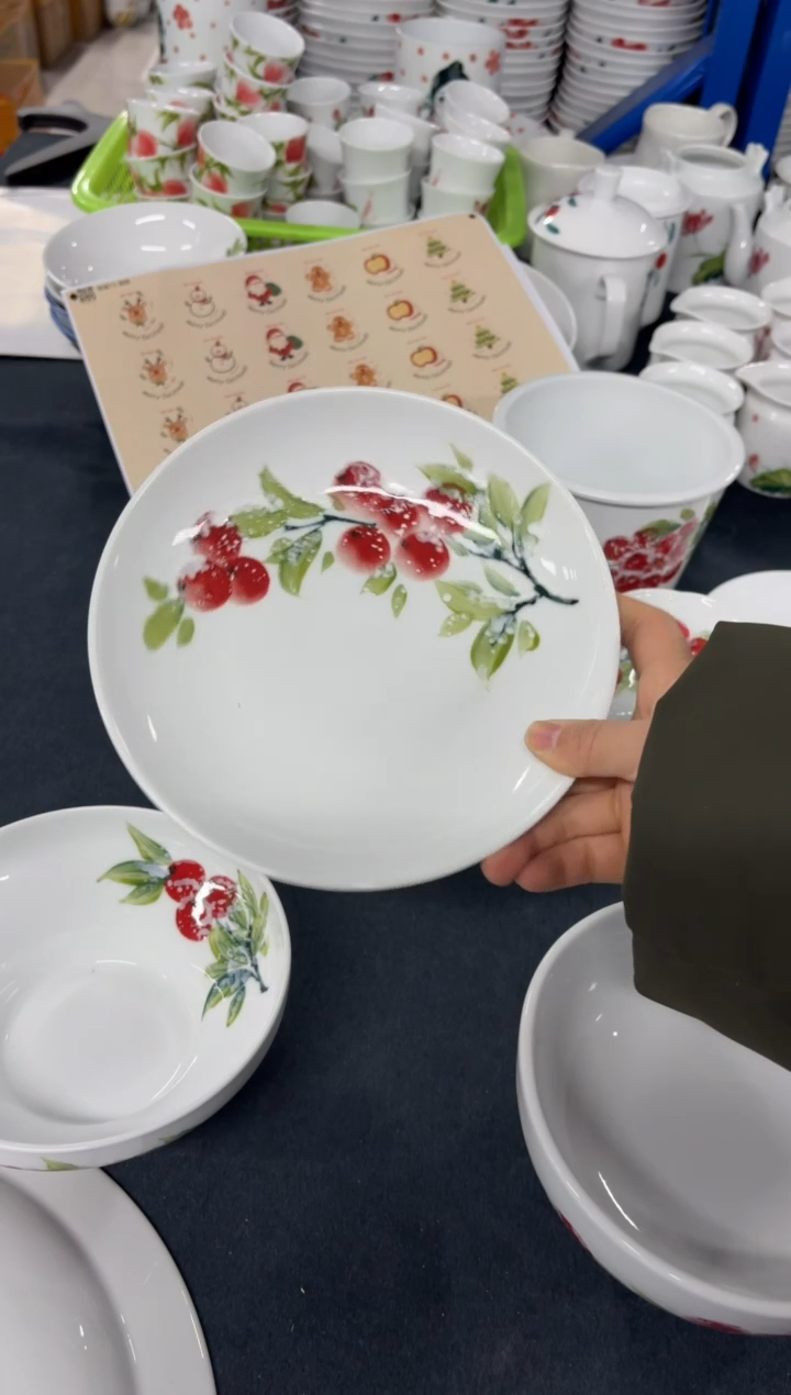 景德镇高温陶瓷食品级手绘釉中彩-浅盘