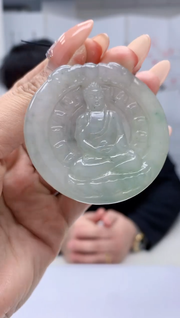 【闪购商品】定制翡翠未镶嵌5060MM-毛货挂件71