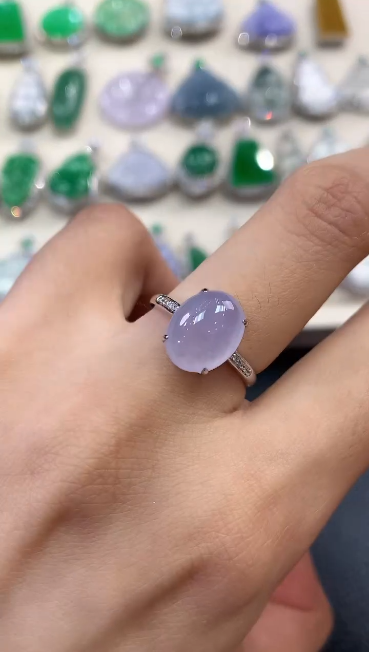 【闪购商品】翡翠戒指18K金镶嵌B35有色差