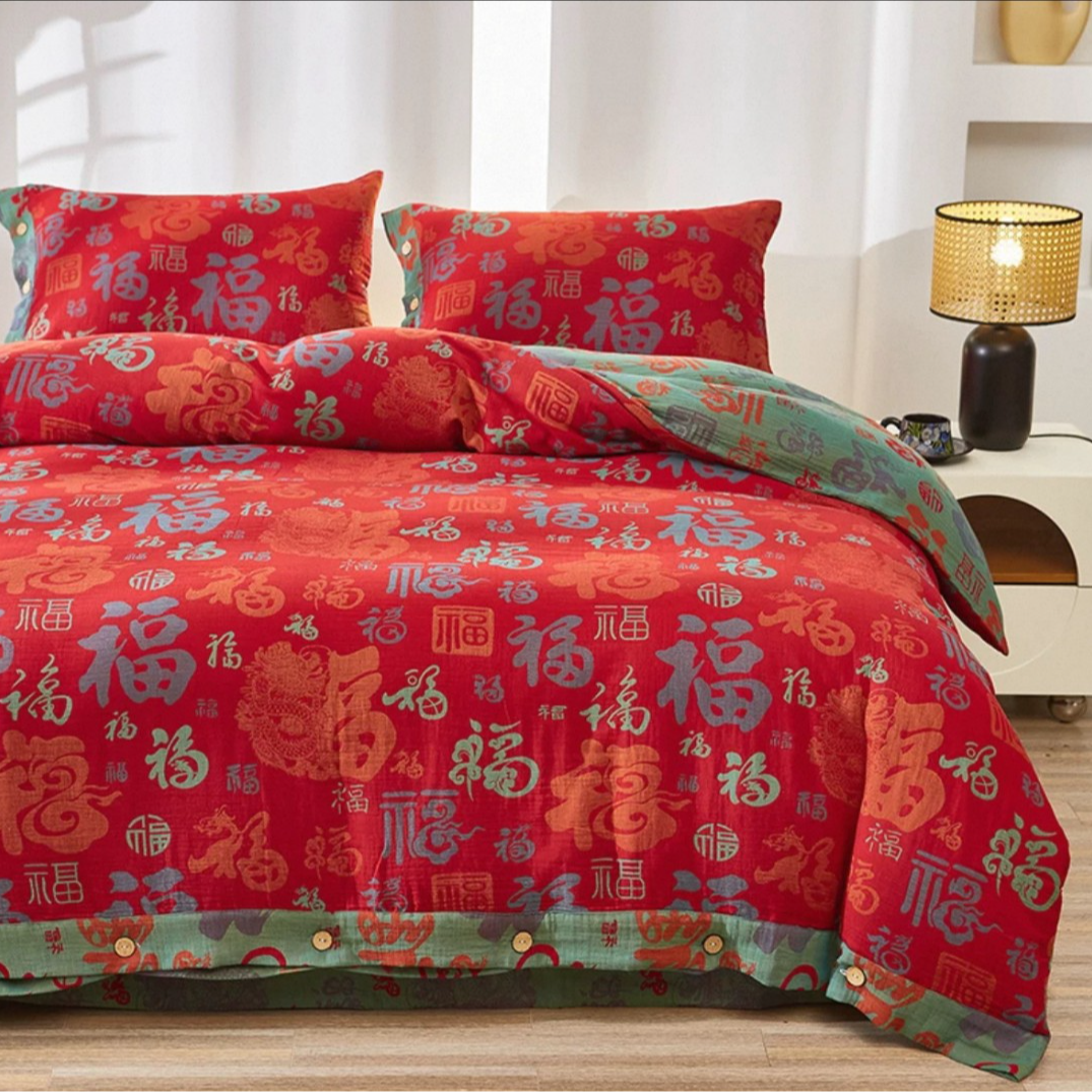 双层纱轻奢四件套-万福金安-2