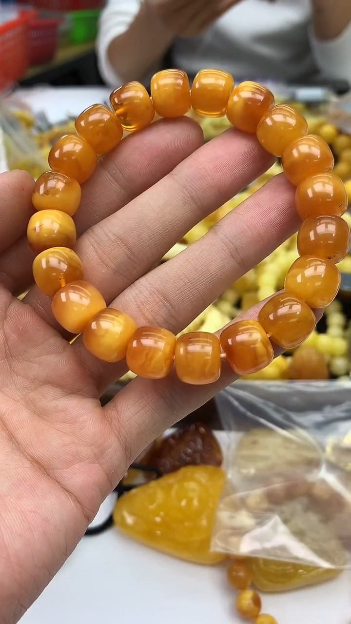 裸石蜜蜡未镶嵌手串12.5