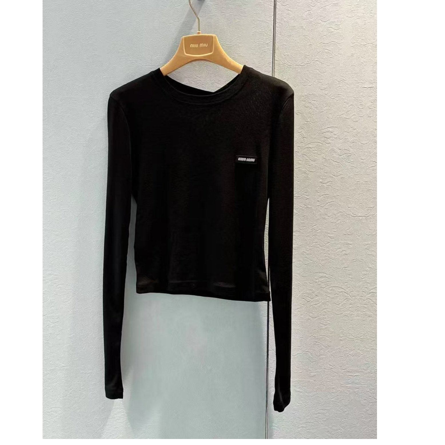 99新 MIU MIU/缪缪 双双臻选/st10414/Miumiu/长袖T恤/38码