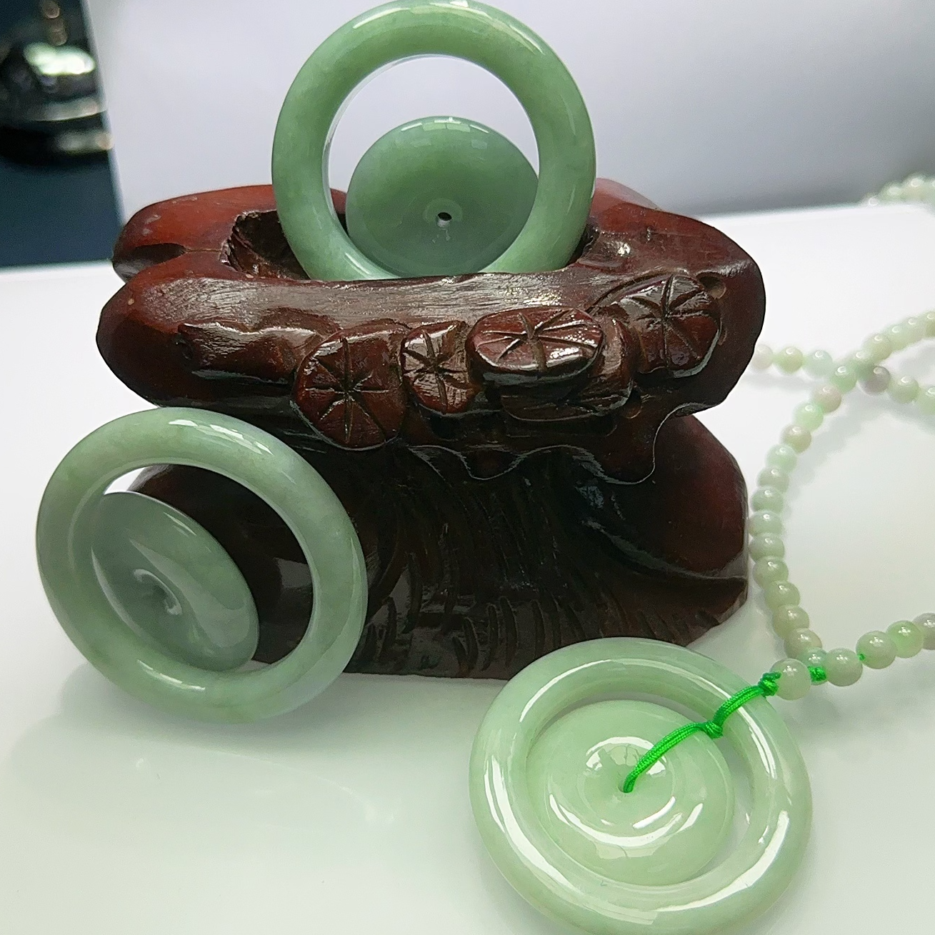 天然A货翡翠精品子母扣配珠链GS-40216 多样性发货