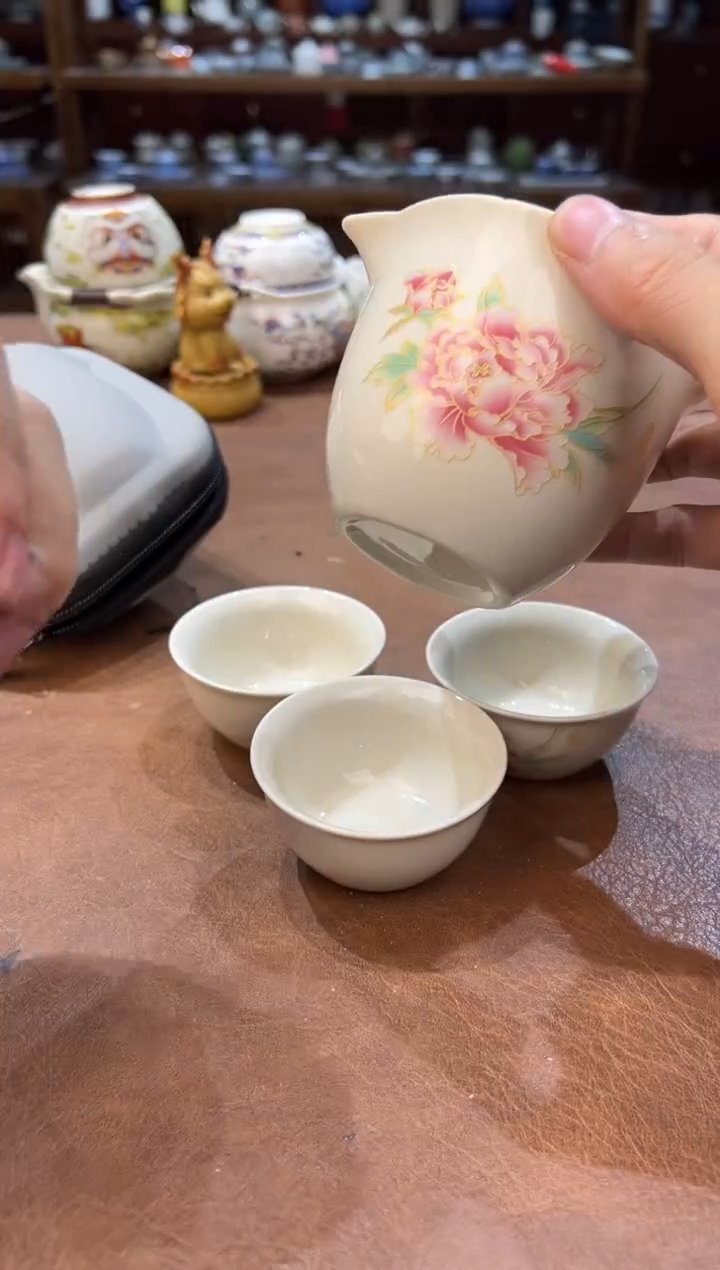 真的很便宜超好看会开片的旅行茶具