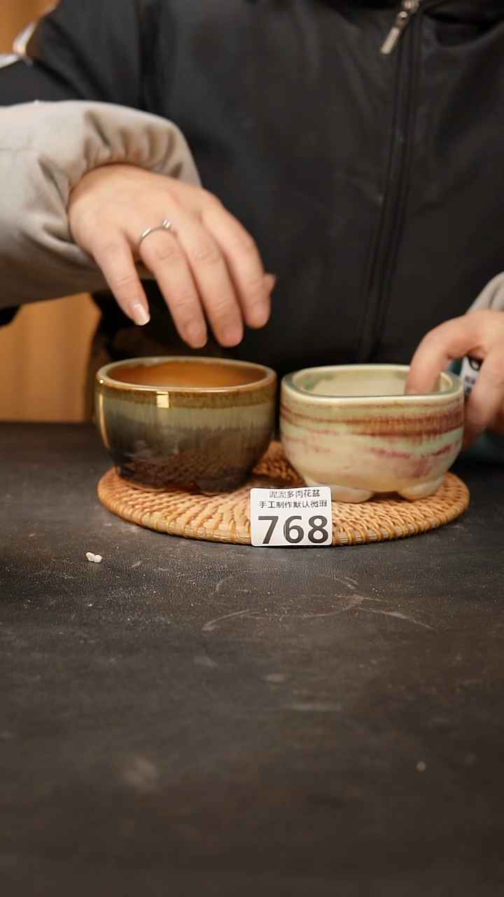 【闪购商品】瓷片768泥泥手工花盆口8