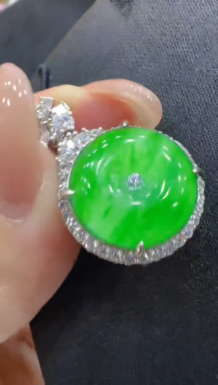 吊坠(不含链)银S925镶嵌翡翠多样性团购发货一件