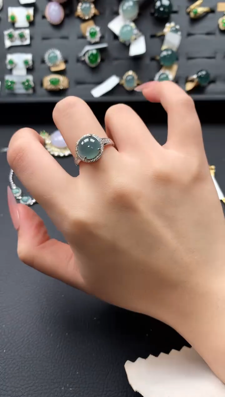 【闪购商品】翡翠戒指银S925镶嵌523114214
