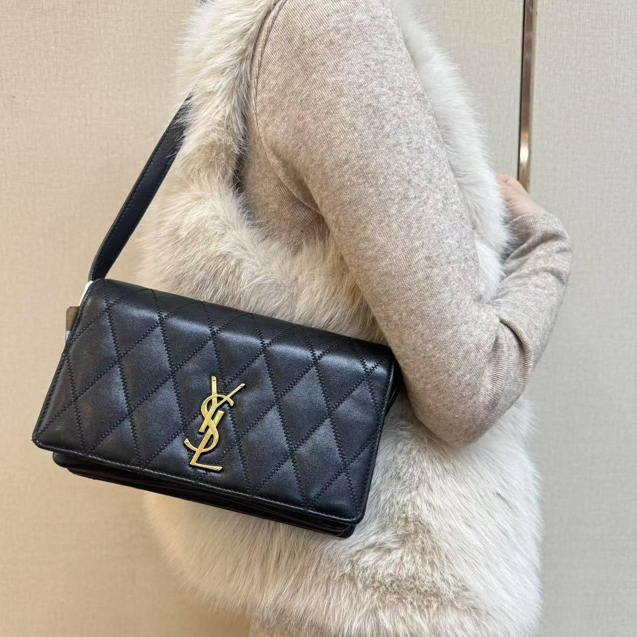 95新 YSL/圣罗兰 黑金链条包/云海优选/H21899