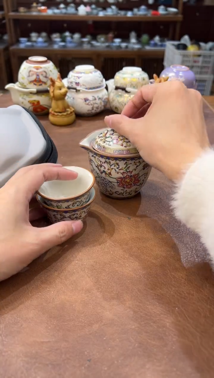 真的很便宜会开片的旅行茶具