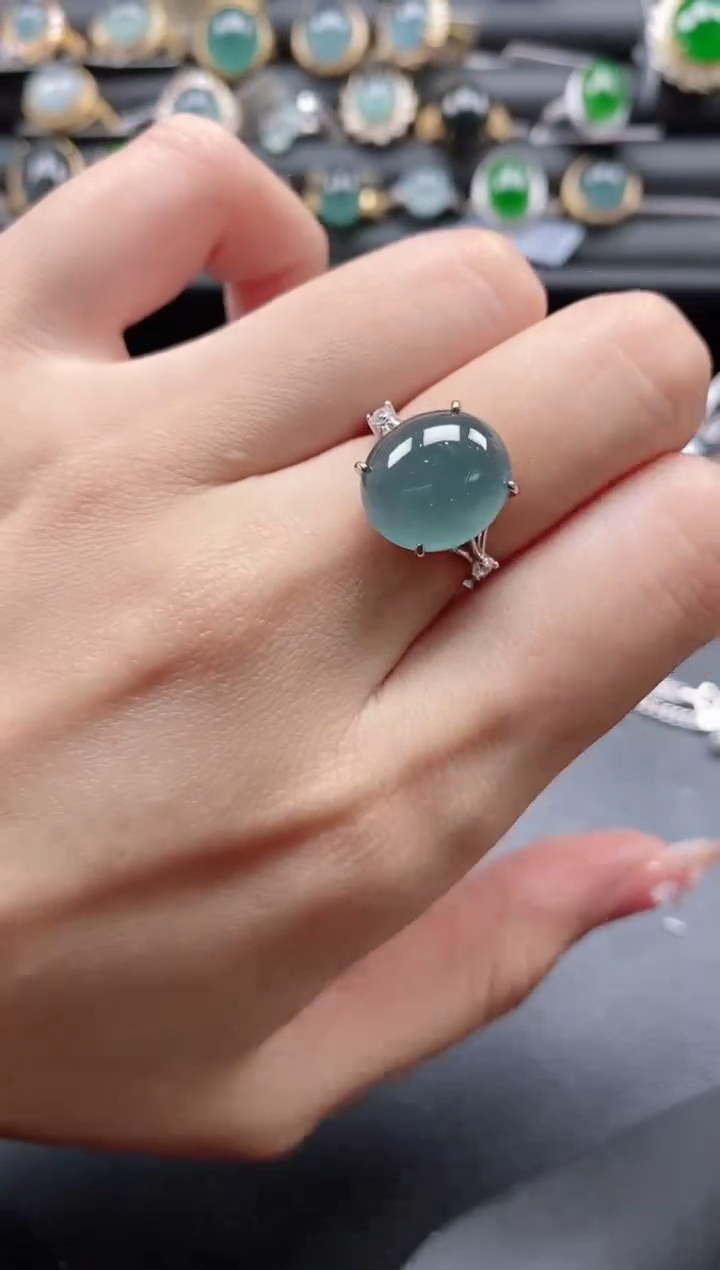 【闪购商品】翡翠戒指银S925镶嵌1111