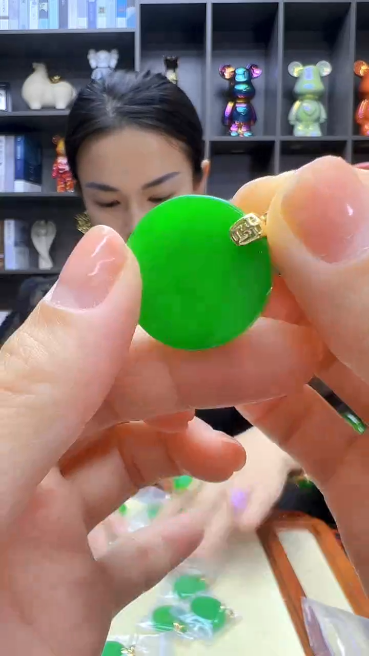 翡翠14K金镶嵌颈饰丹丹diy劲饰