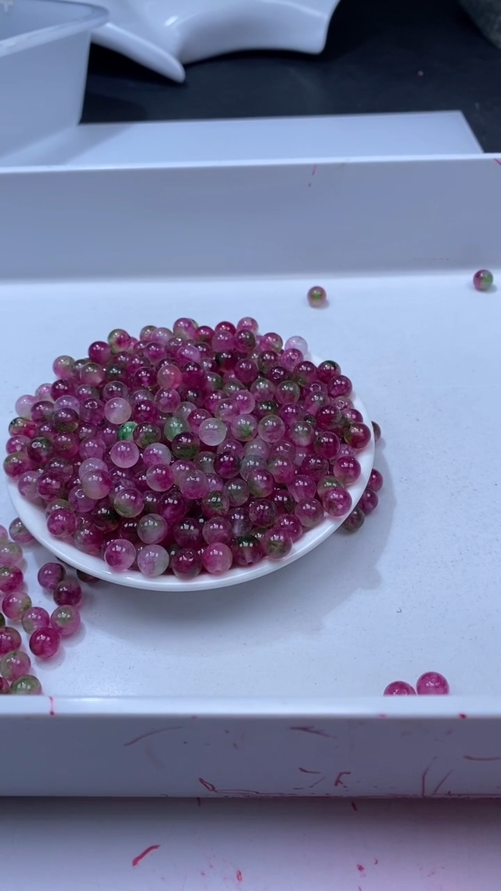 颈饰未镶嵌水晶W1779 西瓜碧玺8MM*10颗