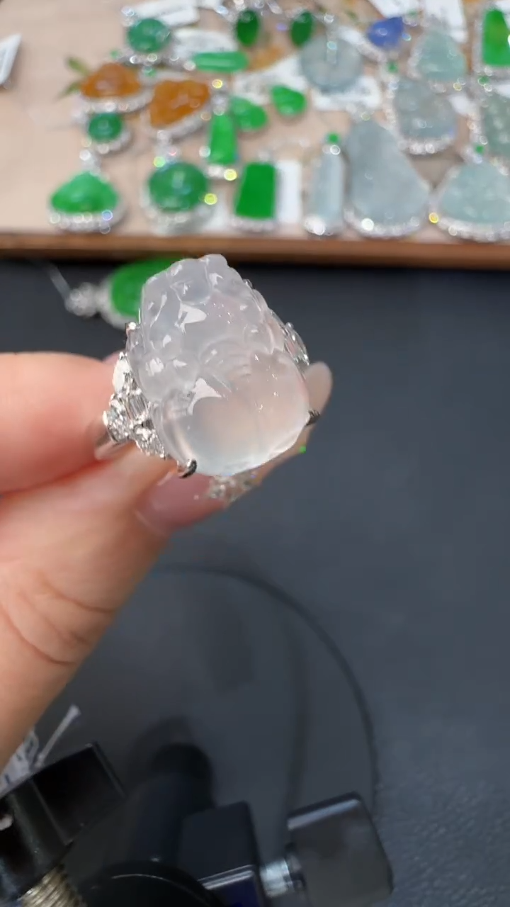 【闪购商品】翡翠戒指18K金镶嵌戒指27