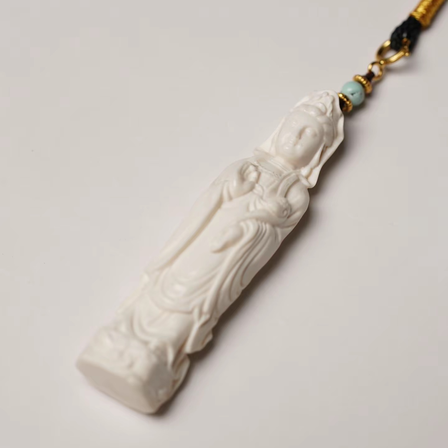 【猛犸观音】猛犸牙脖挂 手工精雕